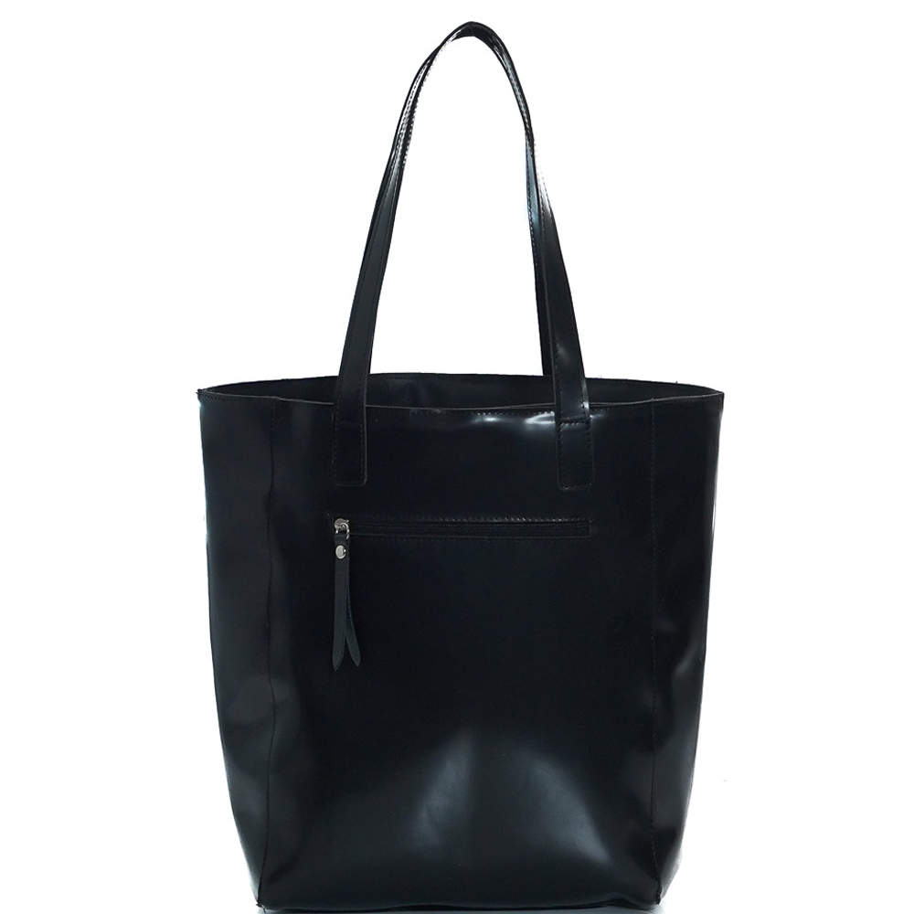 Дамска чанта от естествена италианска кожа модел TAMARA nero L